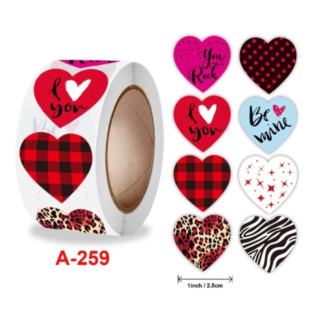 500 pcs - Heart Stickers